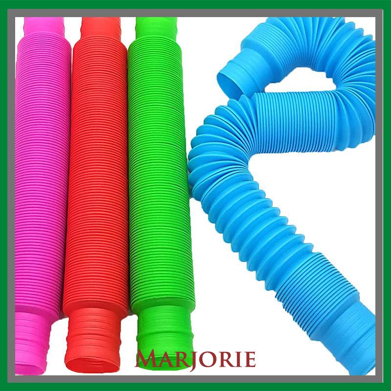 Mainan Fidget Tabung Pop it Teleskopik Bahan Plastik Corrugated Warna-Warni Untuk Anak Tabung Mainan Pendidikan-MJD-MJD