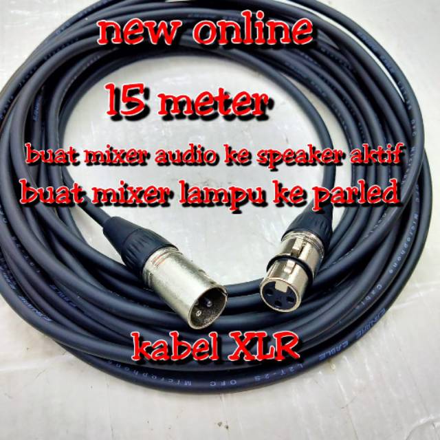 Kabel parled/mic XLR female 3 pin to male 3 pin 15Meter