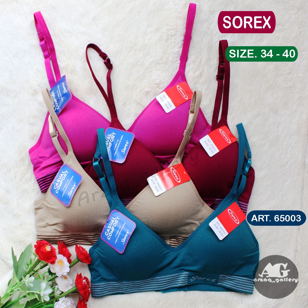 BH SOREX 65003 TANPA kawat Sport Bra sorex kancing dua casual comfort | Pakaian Wanita |Pakaian Dalam |Bra | Bh