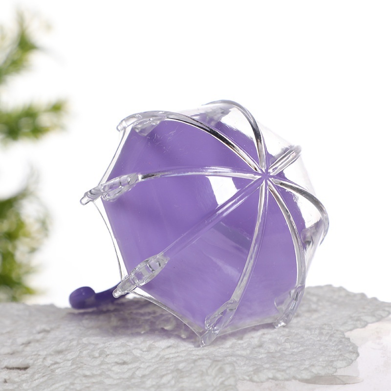 12pcs Umbrella Shape Transparent Plastic Candy Box Baby Shower Kids Birthday Party Gift Packaging Accessories