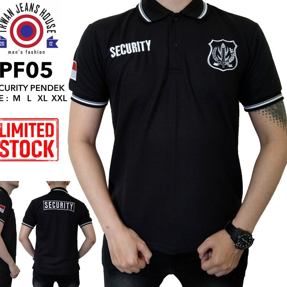 KAOS SECURITY LENGAN PANJANG BORDIR , BAJU KERAH SATPAM SECURITY , KAOS POLO PRIA