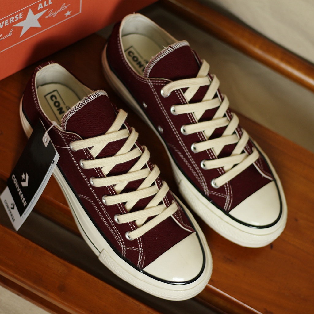 Sepatu Sneakers TERLARIS! Converse 70s Egret Merah Maroon Low. TOP Premium Quality, BNIB, TERMURAH