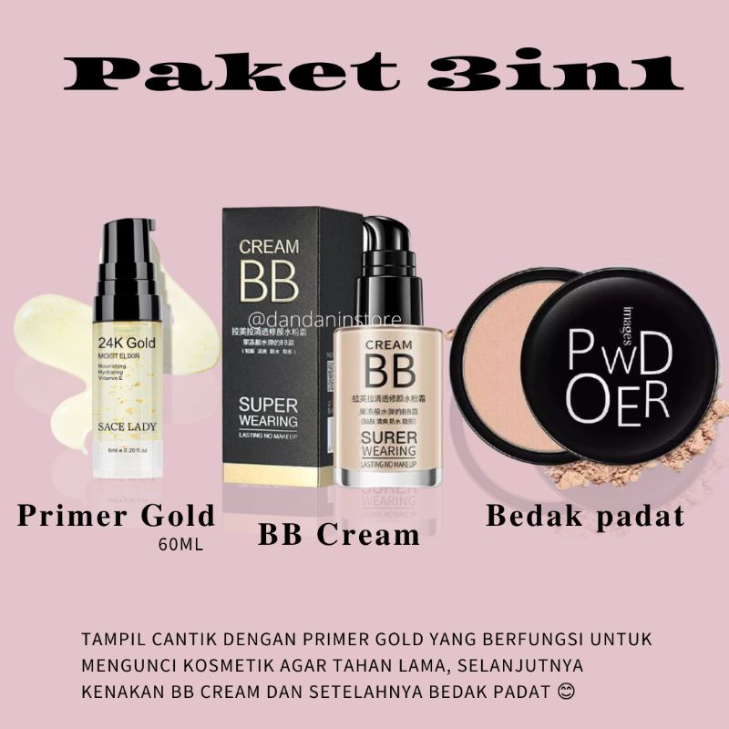 Paket Hemat Kosmetik Wajah Set Make Up 3in1 Original Murah Kecantikan