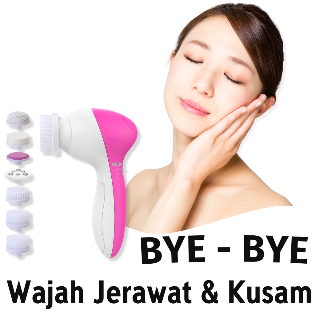 Alat Facial Wajah 5 in 1 Beauty Care Massager / 5 in 1 Alat Pembersih muka / Penghilang Jerawat Ori