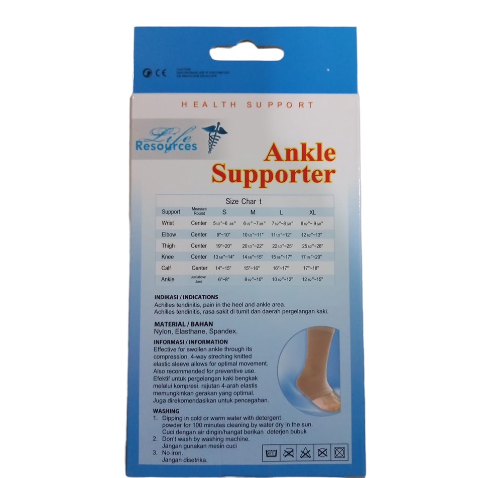 Ankle Supporter Life Resources / Deker pergelangan Kaki Tumit / Karet Pergelangan Kaki