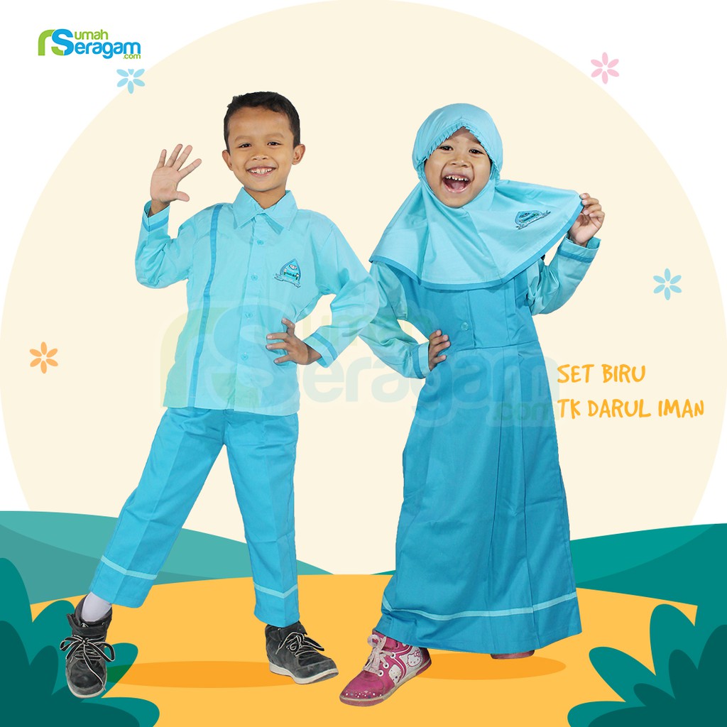 Jual Seragam Muslim Formal Sd Baju Muslim Sd Formal Warna Biru Untuk