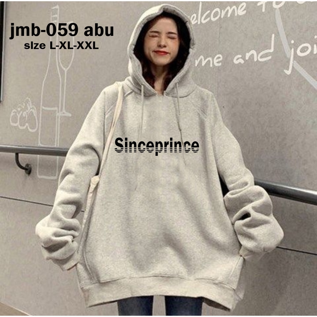 AA1 - Hoodie Fleece Oversize Bigsize Jumbo Unisex Cowo Cewe XL XXL