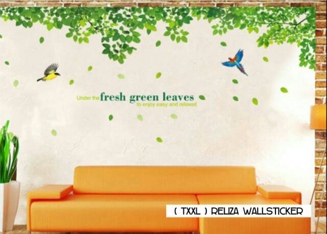 (TXXL) RELIZA WALL STICKER RENDA HIJAU GREEN LEAVES STIKER DINDING AY233