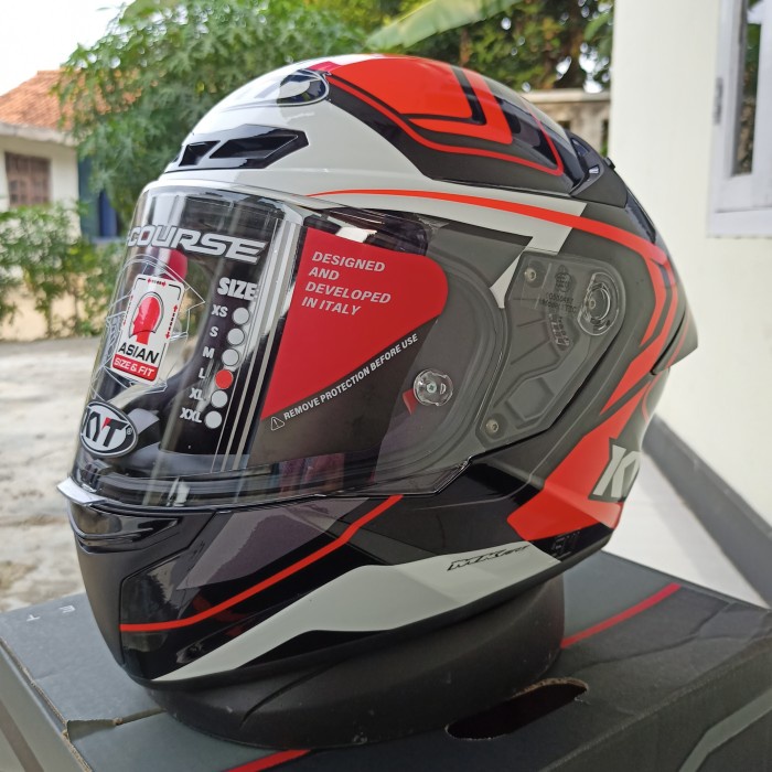 HELM KYT TT COURSE OVERTECH BLACK ORANGE