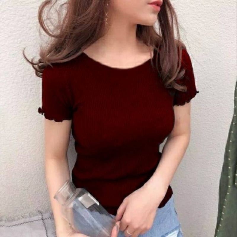 BF.ID - BISA COD / Blouse Wanita Crop Knit Kriwil /Blouse Kekinian /Blouse Fashion /Blouse Polos