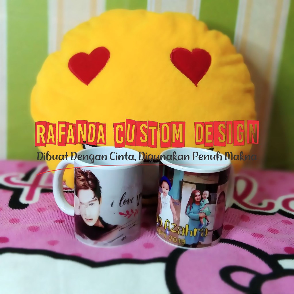 Mug Gelas foto sendiri untuk souvenir custom || Rafanda Custom Design