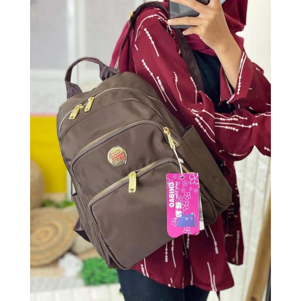 TAS RANSEL WANITA CHIBAO 3078-22 SIZE 25X33 CM BAHAN KANVAS MODEL TERBARU. CHIBAO RANSEL TERBARU!!!!