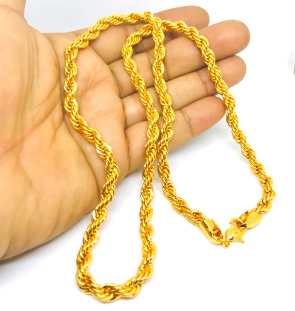 Kalung wanita // kalung tambang jumbo panjang 60cm// perhiasan lapis emas // kalung