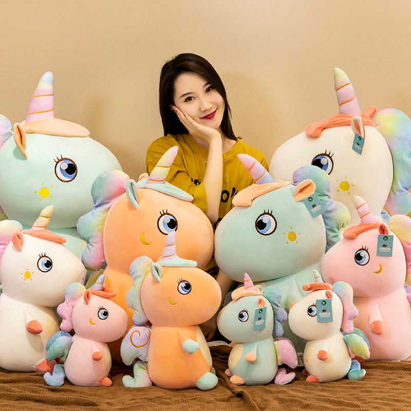 Unicorn Besar yang Dapat Dipeluk dengan Sayap Mainan Hewan Lembut Mewah