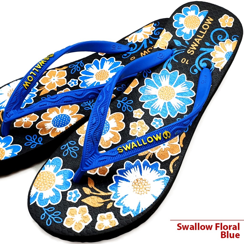 Sandal Jepit Wanita Swallow Floral Motif Bunga Original