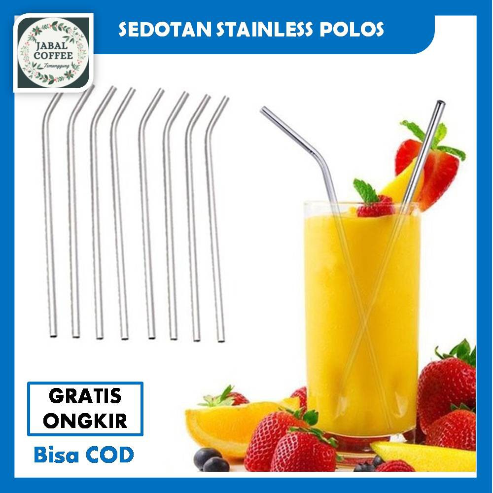 Sedotan Stainless Steel Bengkok / Sedotan Stainless Steel Straw / Sedotan Minuman J107