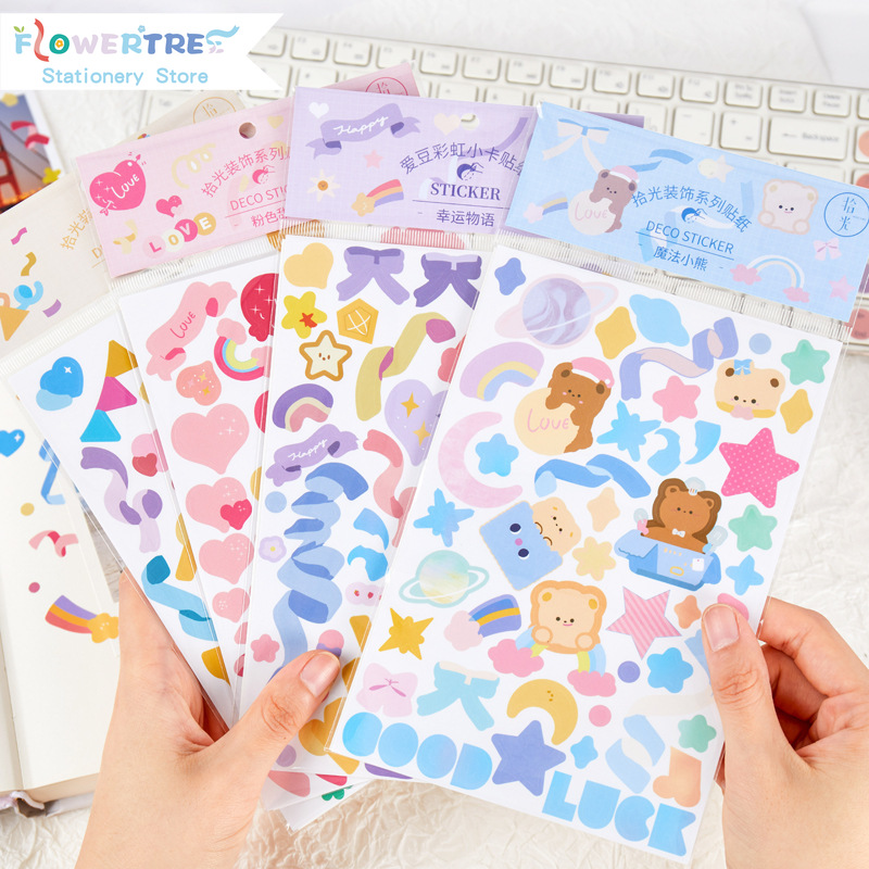 

1 Pcs Ribbon Decoration Stickers Diary Decoration Supplies