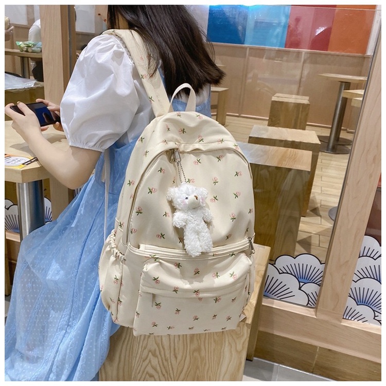 Mores Tas Ransel Rosie Korean Nilon backpack Import Print Aesthethic Tas sekolah laptop lucu kuliah remaja