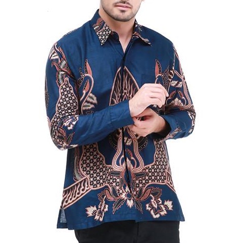 Batik Pria Lengan Panjang Dan Lengan Pendek Batik pria Rezz Art motif ironman Size M L XL XXL Regule