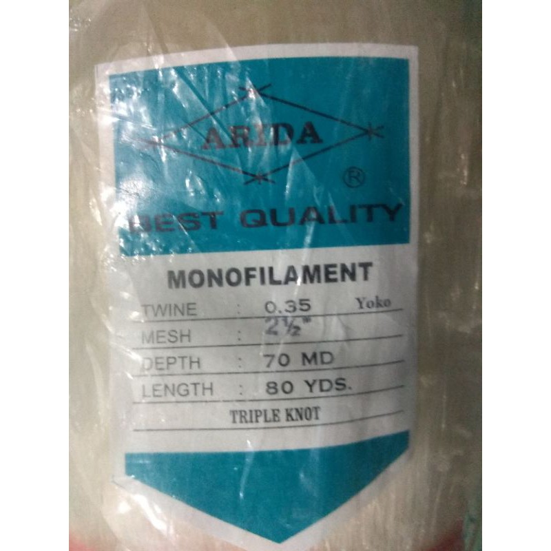 Jaring ikan Arida 0,35 70/80 ; Bahan Jala Arida 0,35 70/80 ; Jaring Senar Arida ; Jaring Pukat Ikan 