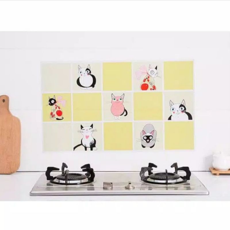 Wallsticker Dinding Dapur Motif Anti minyak/Anti panas