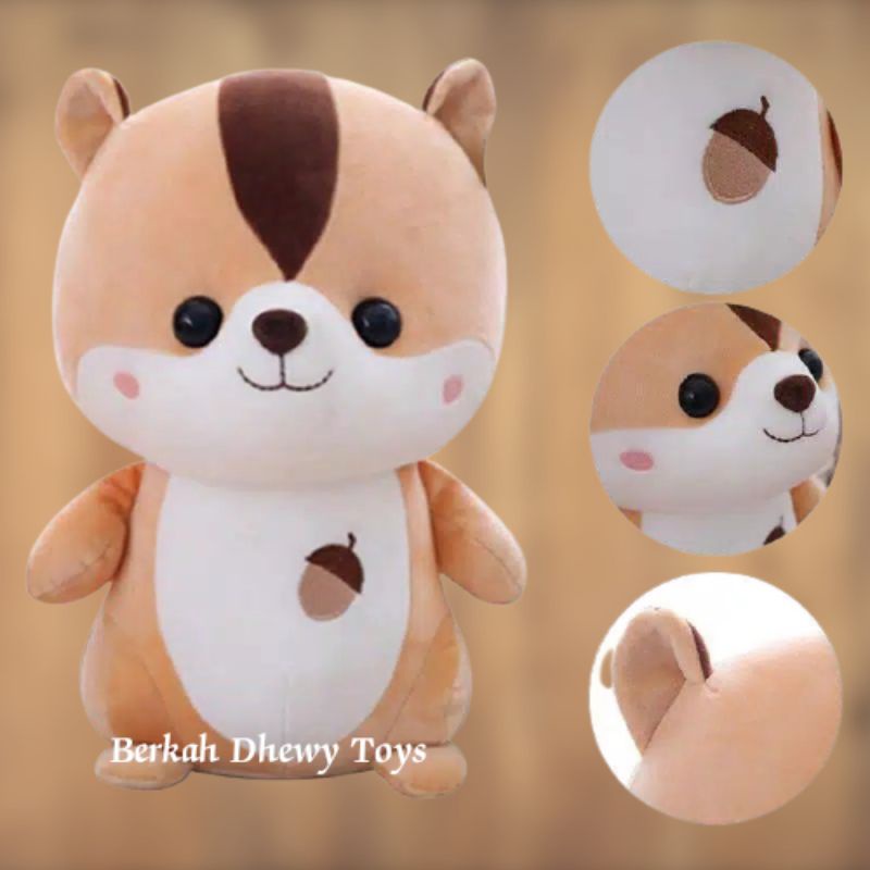 Boneka Tupai Lucu Hadiah Untuk Anak - Anak / Mainan Mewah Model Duduk