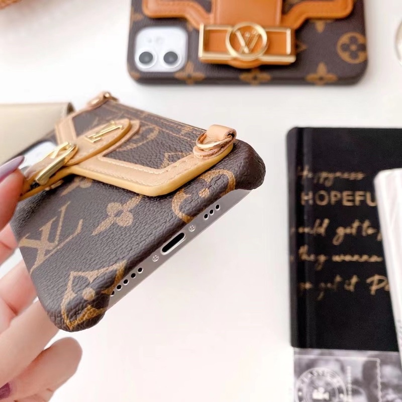 LV LEATHER WALLET CASE WITH TALI LANYARD SLING Iphone 13 PRO MAX 13pro 13 Promax X Xs Xr XsMAX 11 11Pro 11ProMax 12 12Mini 12Pro 12ProMax 13Promax