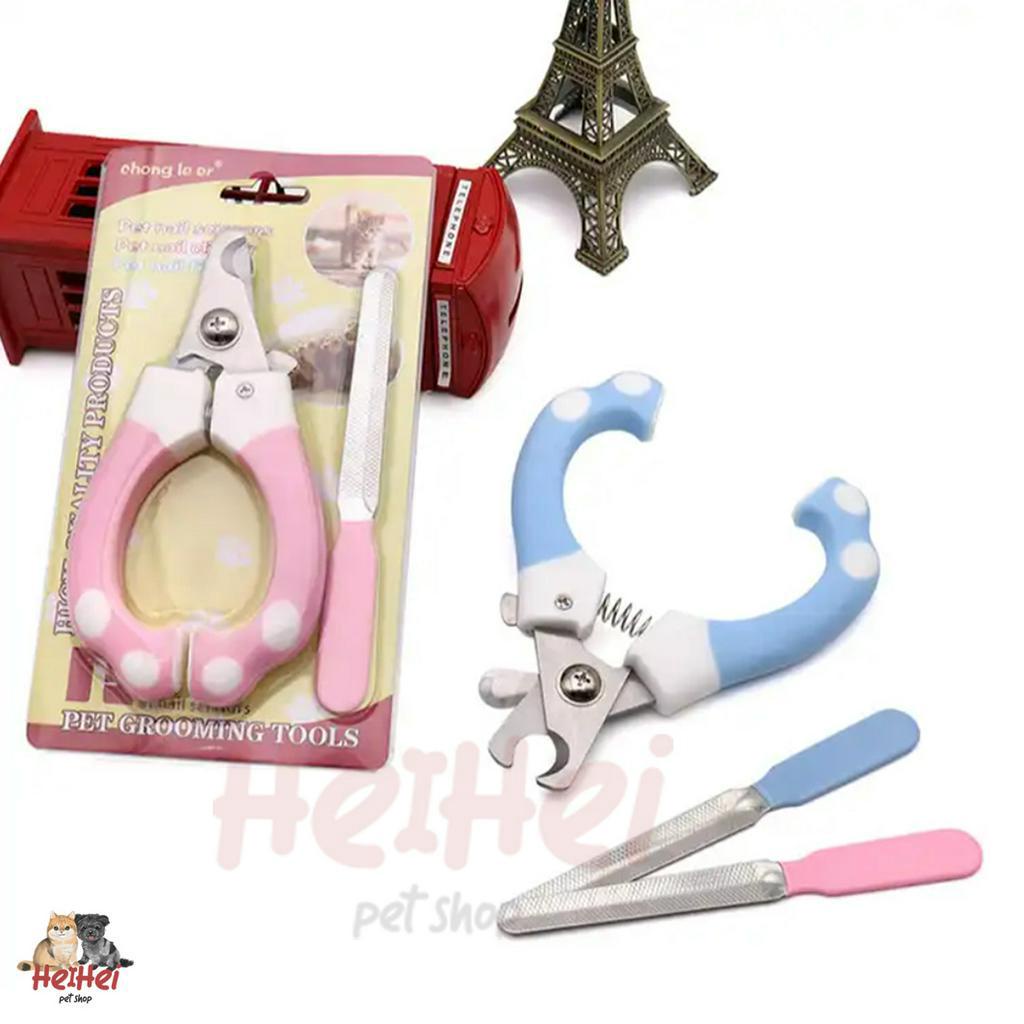 Pet Nail Clipper Kitty Set - Gunting Kuku + Alat Kikir Kucing Anjing Hewan