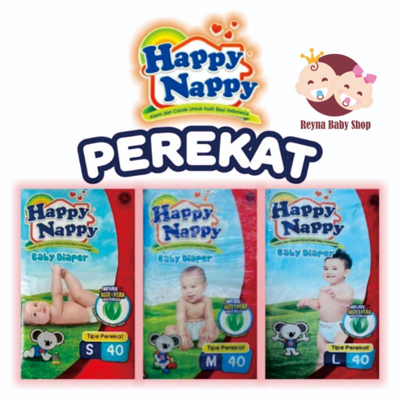 Pampers happy Nappy perekat S 40 / M 40 / L 40
