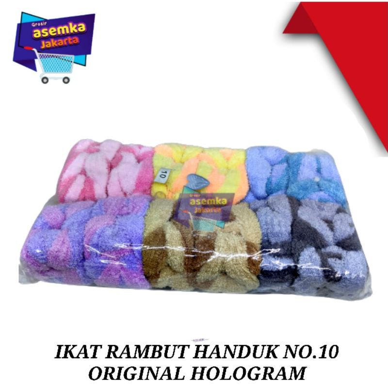 Ikat Rambut 6pcs Donut Lilit Handuk Besar No.10 Tebal Grosir