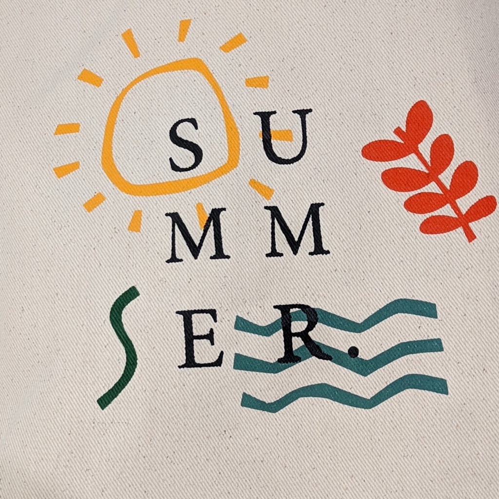 Tote Bag Kanvas Resleting dengan Desain Korean Style 'Summer' untuk Wanita: Gaya yang Segar untuk Musim Panas!