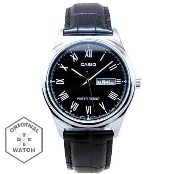 Jam Tangan Casio ORIGINAL MTP V006 Leather 1 Year Guaranted