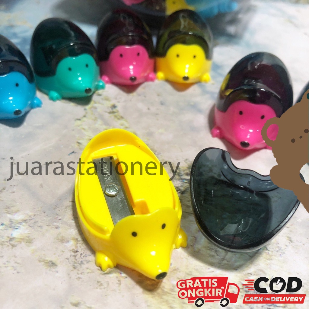 

Rautan Pensil 1 Lubang Motif Landak Hedgehog XL-378 (1400) / Serutan Pengserut Sharpener Pensil Pinsil / Alat Tulis Lucu Fancy