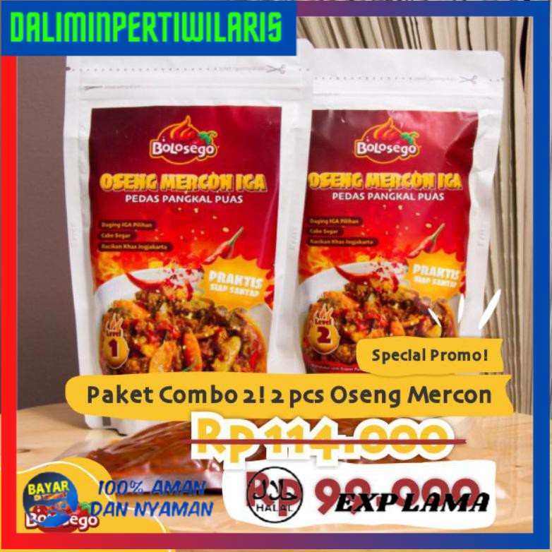 

BISA COD PAKET COMBO 2! 2 PACK OSENG MERCON, FULL IGA SAPI. @200 GRAM HALAL- BOLOSEGO PRODUK