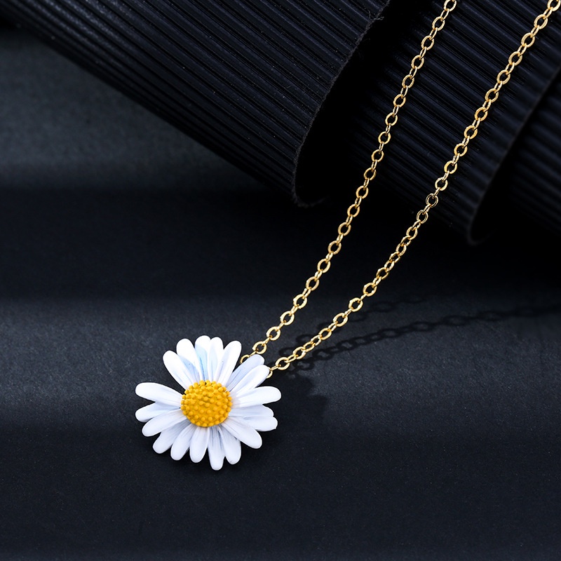 Fashion Daisy Rumbai Kalung Kecil Daisy Klavikula Rantai Gaya Korea Kecil Segar Wanita Fashion Perhiasan Multicolor Opsional L23