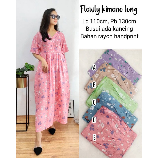 HOME dress kimono daster kimono panjang long kimono daster tali daster flowly daster lengan rumbai