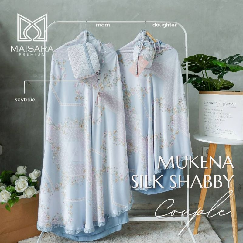 MUKENA COUPLE SUTRA SILK SHABBY TERLEMBUT MAISARA PREMIUM