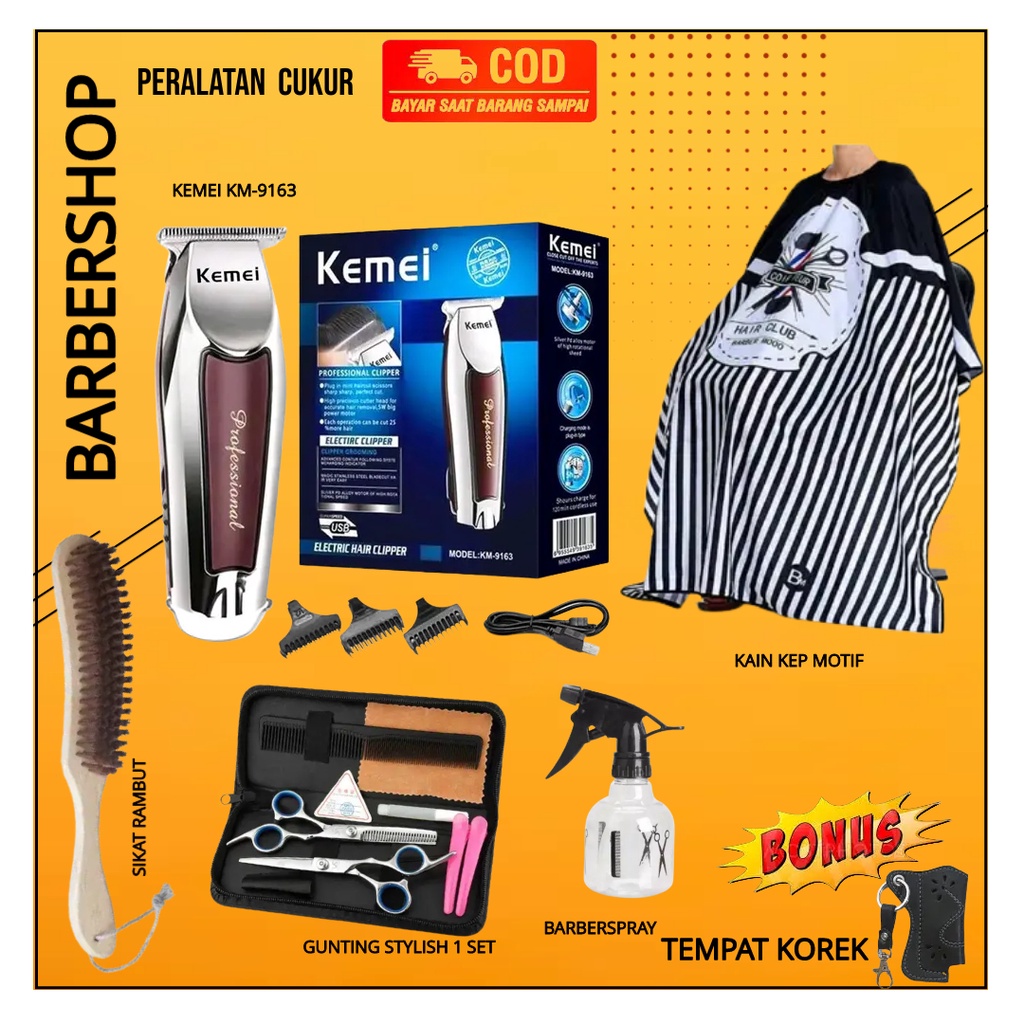 Alat Cukur Rambut Peralatan Usaha Cukur Rambut Barbershop Paket Hemat