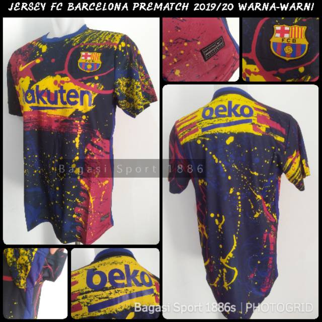Jersey Baju Bola Kit Barcelona Barca Pre-Match Bercak Prematch Training Latihan 2019/20 Pre Match
