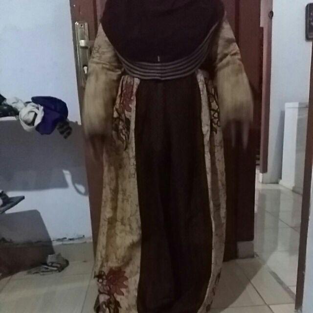 Gamis Batik Sogan Kembang Warna Jumbo Mataram Primisima (ada Hem-nya)