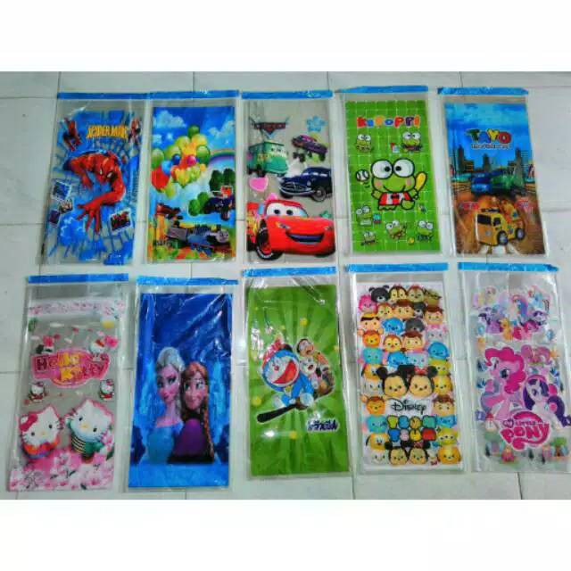 PLASTIK SNACK KARAKTER JUMBO UKURAN 25*50 CM + KAWAT EMAS (1 PACK )