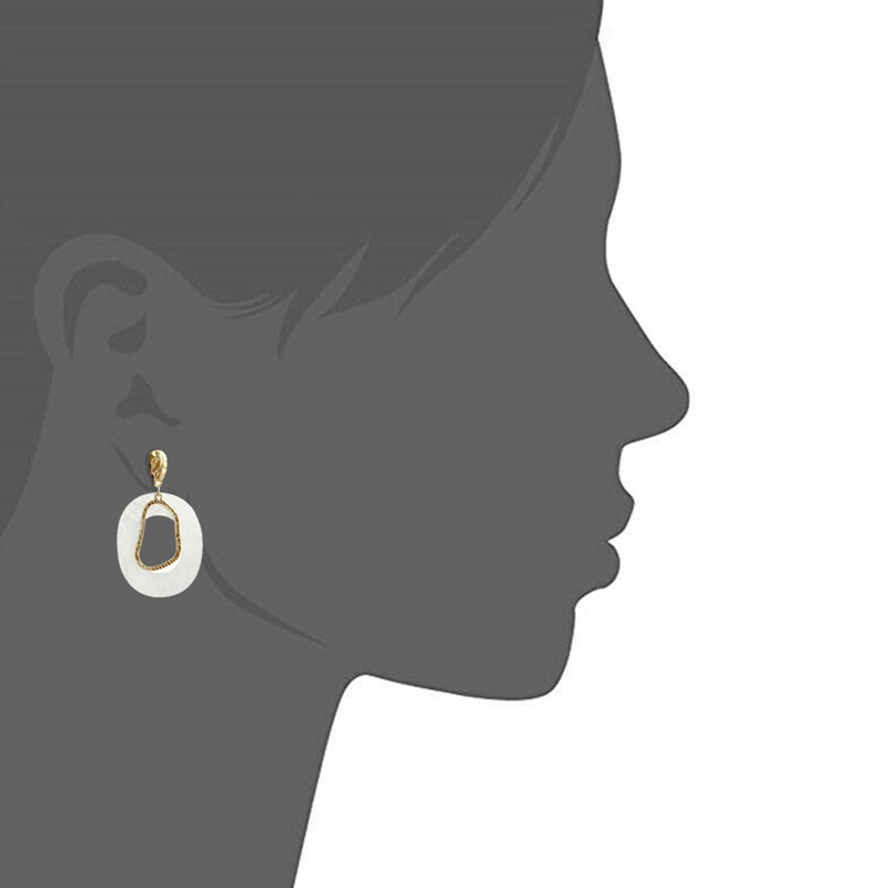 Anting Tusuk Gantung Bahan Akrilik Desain Geometri Warna Hijau Gaya Korea Untuk Wanita