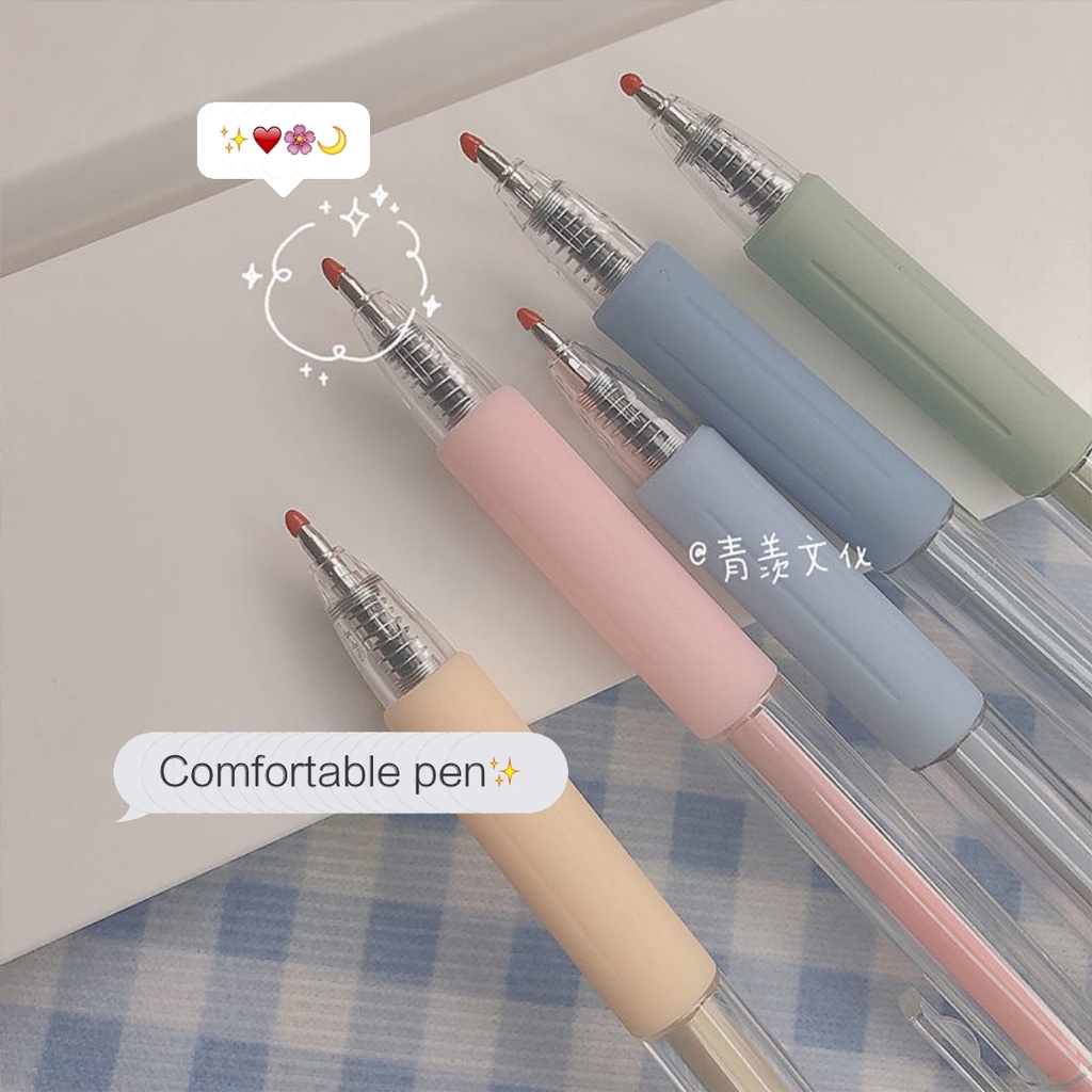[HARU] Pulpen Mekanik Gel Pen 0.5mm Pena Warna Pena Tekan Karakter Bolpen Unik Ballpoint-1