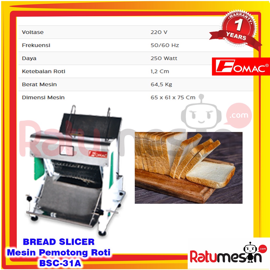 Bread Slicer / Mesin Pemotong Roti BSC-31A FOMAC