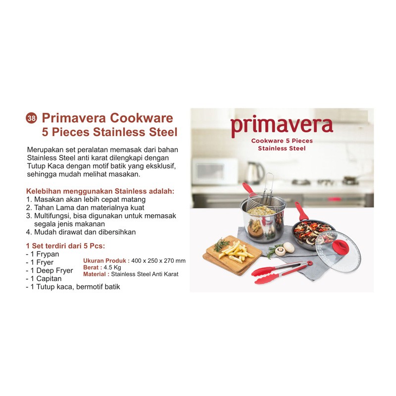 Primavera Wok Pan 28CM + Steamer Stainless Steel (BONUS++)