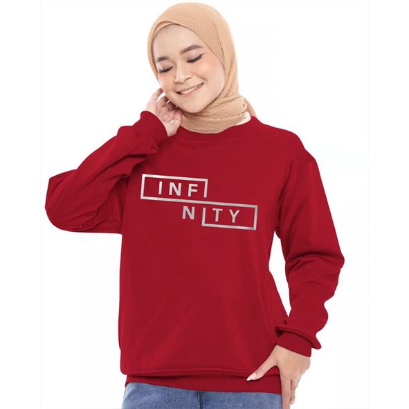 Kaos Lengan Panjang INFINITY / Kaos Sweatshirt / Atasan Wanita / Atasan Wanita Lengan Panjang