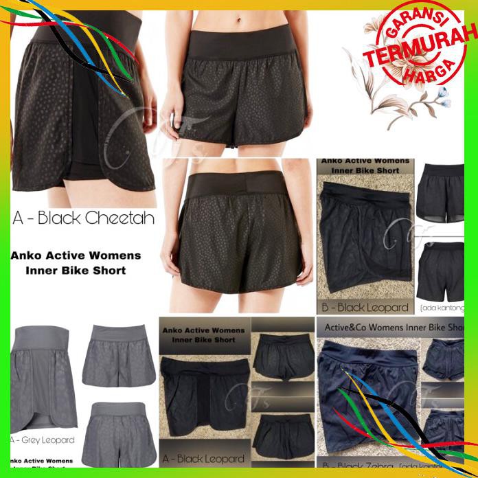 OLAHRAGA EQI ANKO ACTIVE WOMENS INNER BIKER SHORT RUNNING SHORT SPORT SHORT BAYAR COD