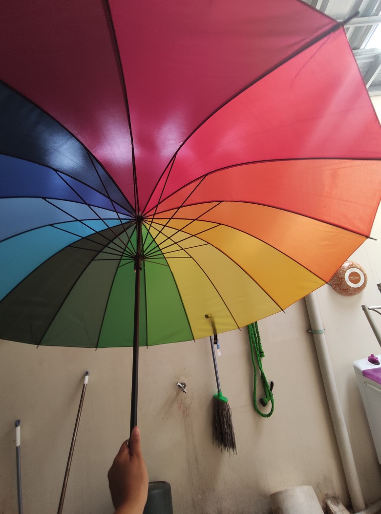 Payung Golf Pelangi Rainbow Uv 16jari Jumbo