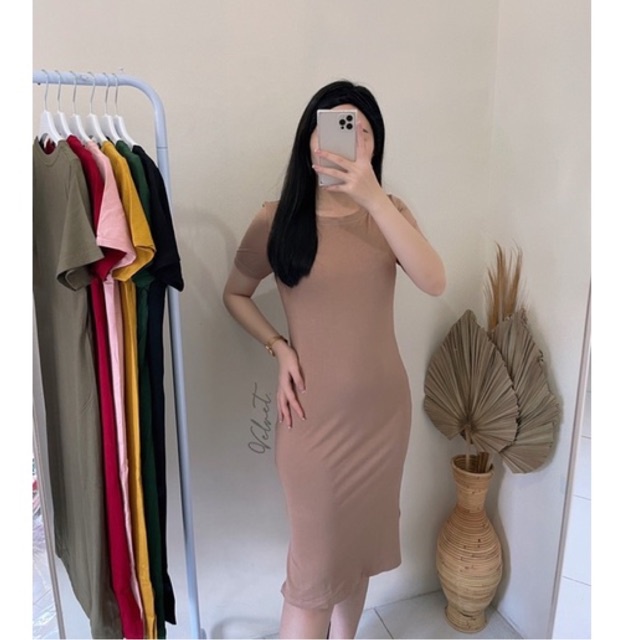 Dress Slim Polos Korean / dress bodycon import