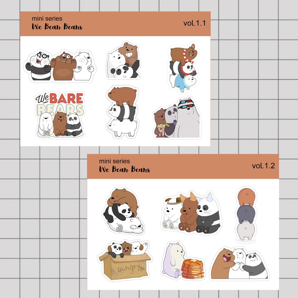 

Stiker Tumblr HP aesthetic / Stiker Laptop custom / stiker HP / Stiker Kpop | WE BEAR BEARS MINI 1